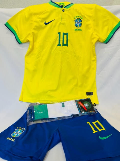 2022 Brasil Home World Cup Replica Soccer Kit - #10 - Neymar, Jr.