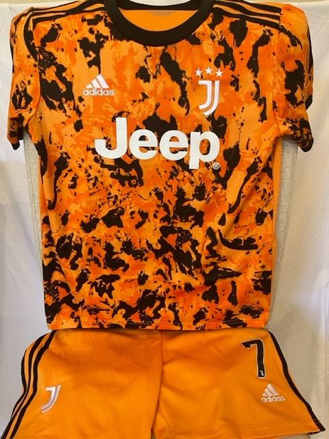 21 Juventus Orange Replica Kids Soccer Kit - #7 - Cristiano Ronaldo